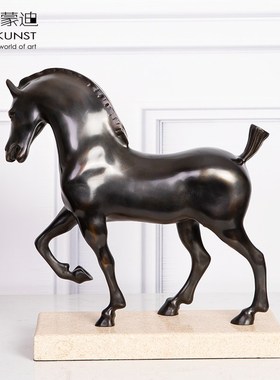 阿斯蒙迪达芬奇Da Vinci马青铜雕塑艺术品马摆件欧式收藏艺术品