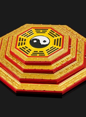 慈缘正堂 八卦镜家用门口对电梯桃木 乾坤八卦镜厕所门对门实木