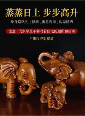 大象摆件招财象大号一对装饰品创意风水客厅电视酒柜摆设可爱礼品