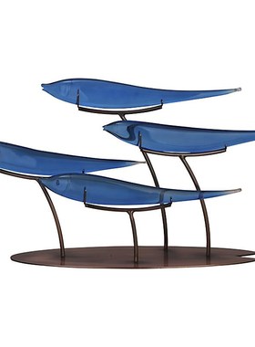 高端创意新中式O鱼儿摆件家居装饰品客厅玄关桌面招财摆设电视柜