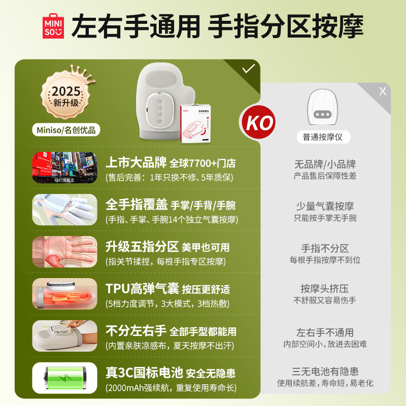 名创优品手部按摩仪全自动揉捏手指掌腕关节穴位热敷按摩神器礼物,淘宝优惠券,粉丝福利购,淘宝优惠卷