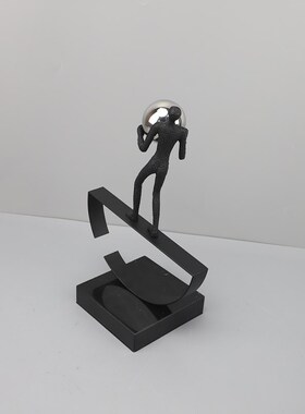 北欧创意抽象杂技运动人物金属摆件玄关卧室M书房客厅桌面家居饰
