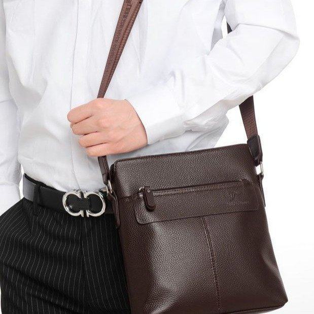 亏本冲量袋鼠真皮正品男包单肩包男斜挎包男士商务iPad休闲包竖版,淘宝优惠券,粉丝福利购,淘宝优惠卷