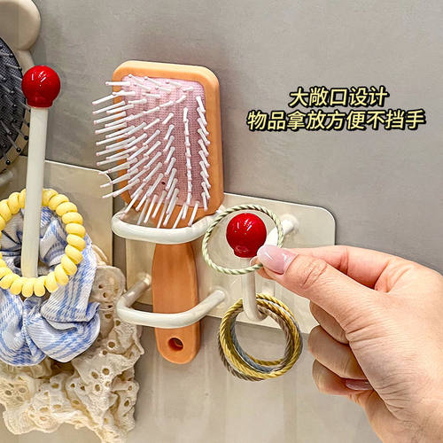 梳子置物架卫生间气垫梳支架气囊按摩梳收纳发圈发箍头绳挂钩挂架 - 图2
