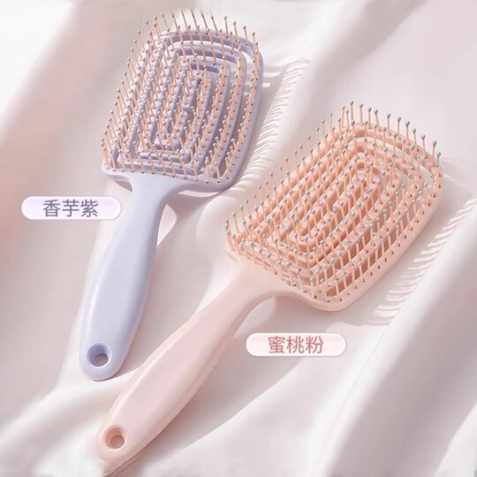 Fluffy hair artifact style hollow long-handled back comb