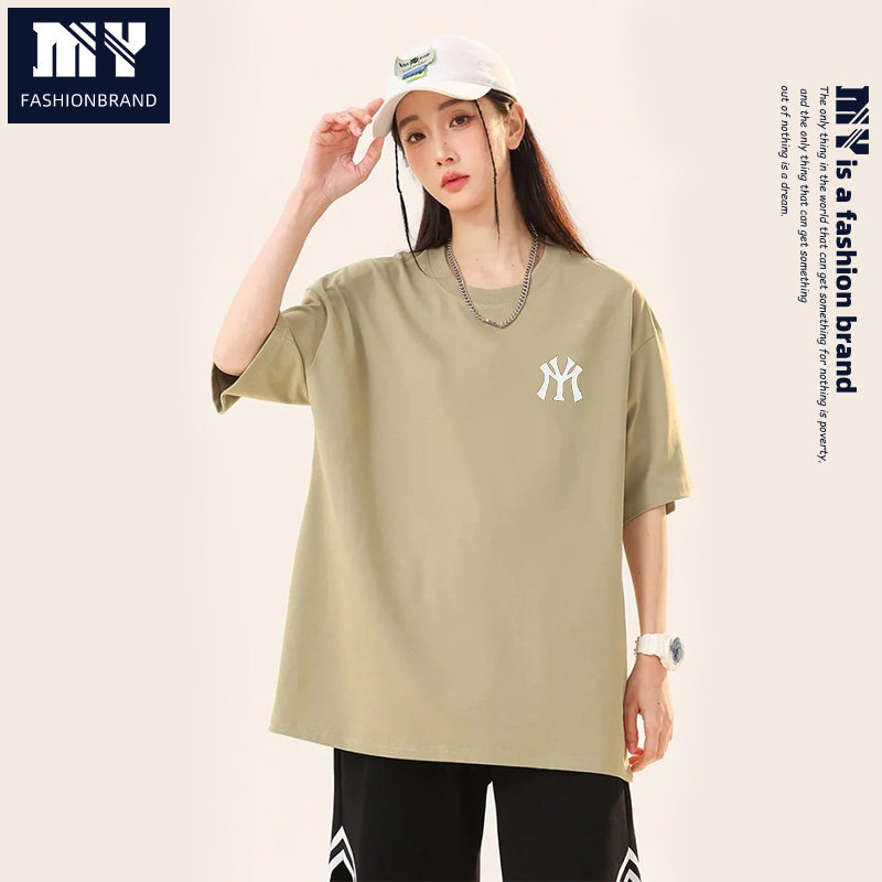 MY清仓！日系潮流小众印花日常通勤T恤圆领上衣男女同款简约时尚