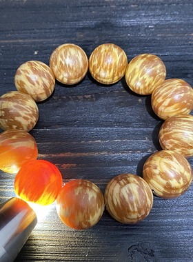 极速琥珀木蚂蚁腿纹手串东北长白山沉香I全满油松明子透光手链全