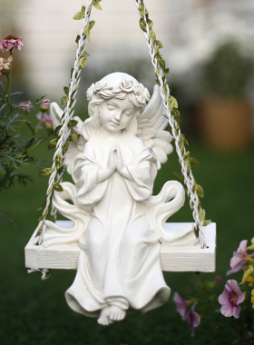 极速花园天使摆件欧式复古田w园艺杂货挂件装饰品户外庭院阳台创