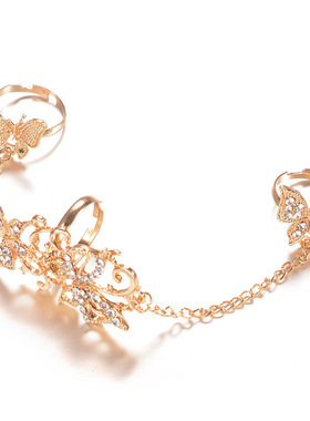 极速Hot selling ladies personalityF butterfly finger ring连