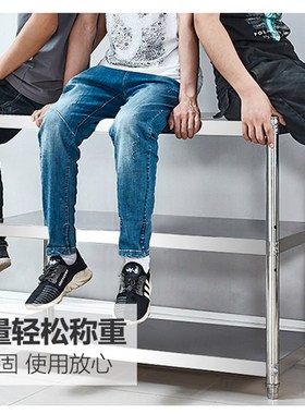 极速厨房置物架多层微波炉架子收纳储物锅架不Q锈钢落地式三层烤