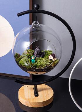 创意家居装饰工艺品G型铁艺支架微景观悬挂玻璃瓶吊瓶铁架摆饰