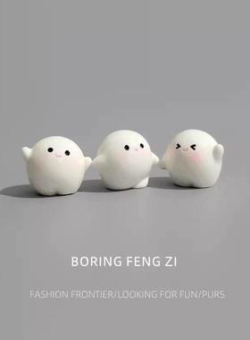 摆几个小团团哇啦哇啦陪你情绪解压桌面小摆件温馨治愈工位装饰品