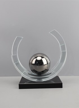 简约艺术异形水晶摆件玄关卧室书房客厅电视柜U样板房家居饰品