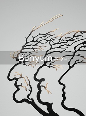 抽象金属人物i艺术品摆件样板间酒店软装客厅玄关电视柜摆设