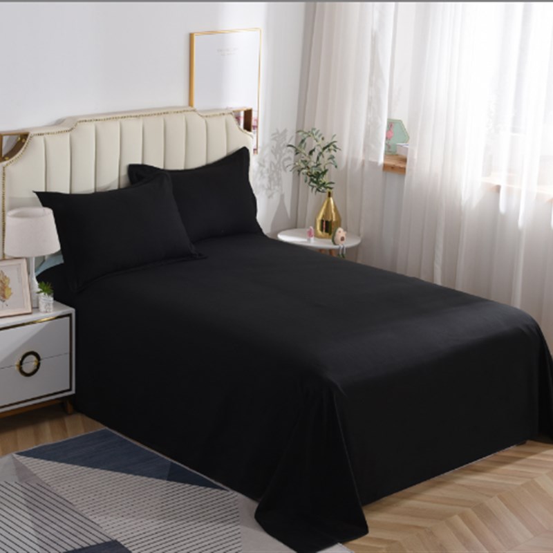 床单单件黑d色被单纯色床单枕套三件套加大加宽加长3*3米特大号 - 图3
