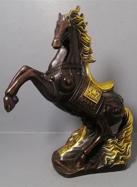 极速纯铜鎏金马上封侯摆r件铜生肖马马上赢客厅装饰工艺品铜猴桌