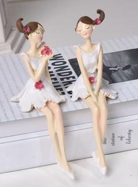 唯美桌面摆件白衣天使坐款花仙子少女手工娃娃工艺礼品家居装饰