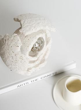 侘寂现代家居抽象艺术圆与缺摆件酒店办公室桌面新奇特装饰工艺品