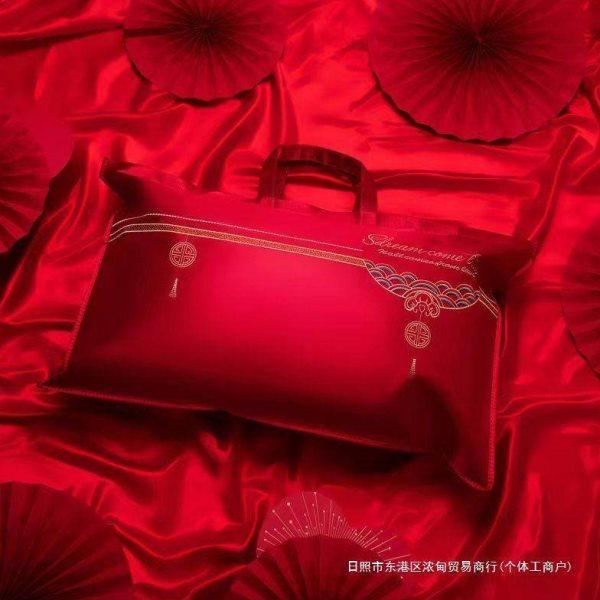 结婚枕芯包装袋枕头喜被收纳袋红色手提陪嫁刺绣四件套礼品袋,淘宝优惠券,粉丝福利购,淘宝优惠卷