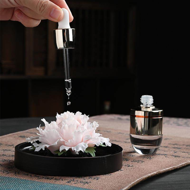 陶瓷收捏牡丹瓷花车载摆件扩香器办公室客厅茶室中式桌面家居饰品,淘宝优惠券,粉丝福利购,淘宝优惠卷