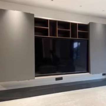 电动巴士门轨道平移变轨五金配件衣柜铰链电视柜书柜滑轨推拉门 - 图0