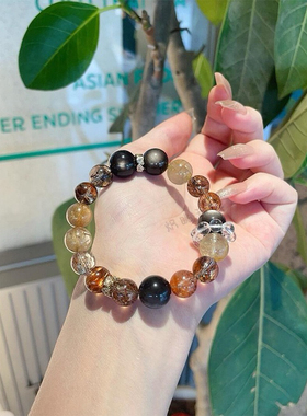 【星梦舍】天然超七石白水晶金发晶原创单圈水晶手链男女款时尚