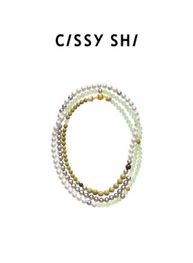 CISSY SHI蕴能系列葡萄石绿檀长项链叠戴时尚百搭多种戴法配饰女