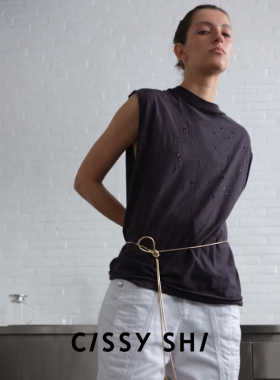 CISSY SHI x C PLUS SERIES镀18K金/白金choker彩钻绳结腰链男女