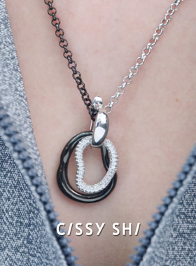 光&影系列双色吊坠项链