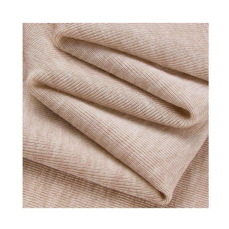 毛0S兰精天丝拉架1*1罗HCK抗纹皱面料透气打底T恤针织羊布料罗纹4 - 图3