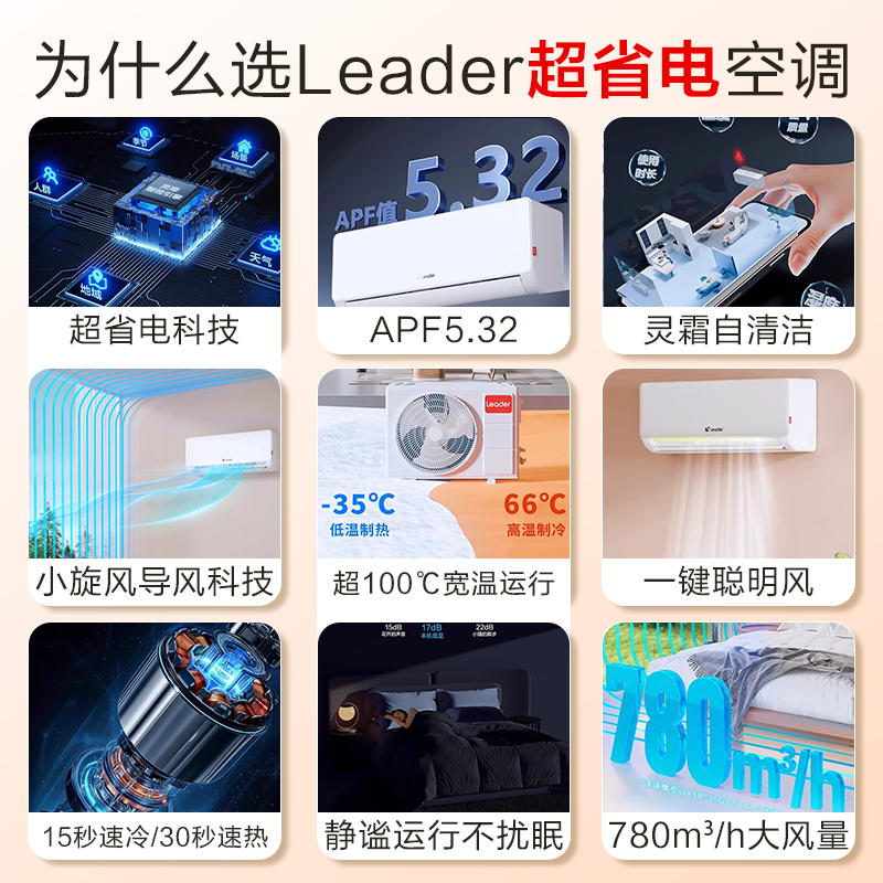 [超省电]海尔空调统帅1.5匹家用一级能效变频1P卧室挂机LPA旗舰店