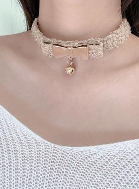 小狗日记*秋冬美拉德项圈choker女颈饰铃铛脖圈m可爱外出搭配