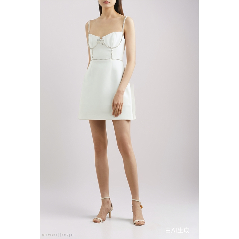 【折扣】Self-Portrait 女士带缀饰斜纹布迷你连衣裙 - 图2