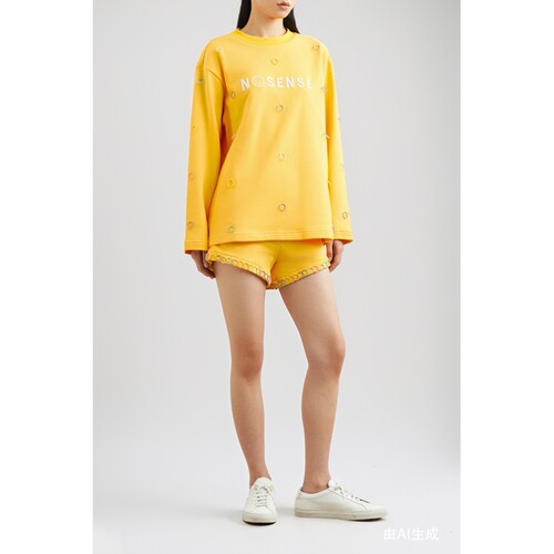 【折扣】NOSENSE OFFICIAL 春女多巴胺带缀饰贴花休闲短裤 - 图2