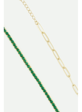 【折扣再降】CZ by Kenneth Jay Lane 女士镀金方晶锆石项链