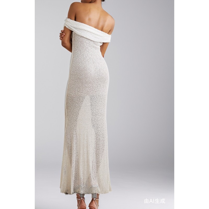 【折扣】Self-Portrait 女一字肩缀饰镂空针织法式连衣裙小白裙,淘宝优惠券,粉丝福利购,淘宝优惠卷