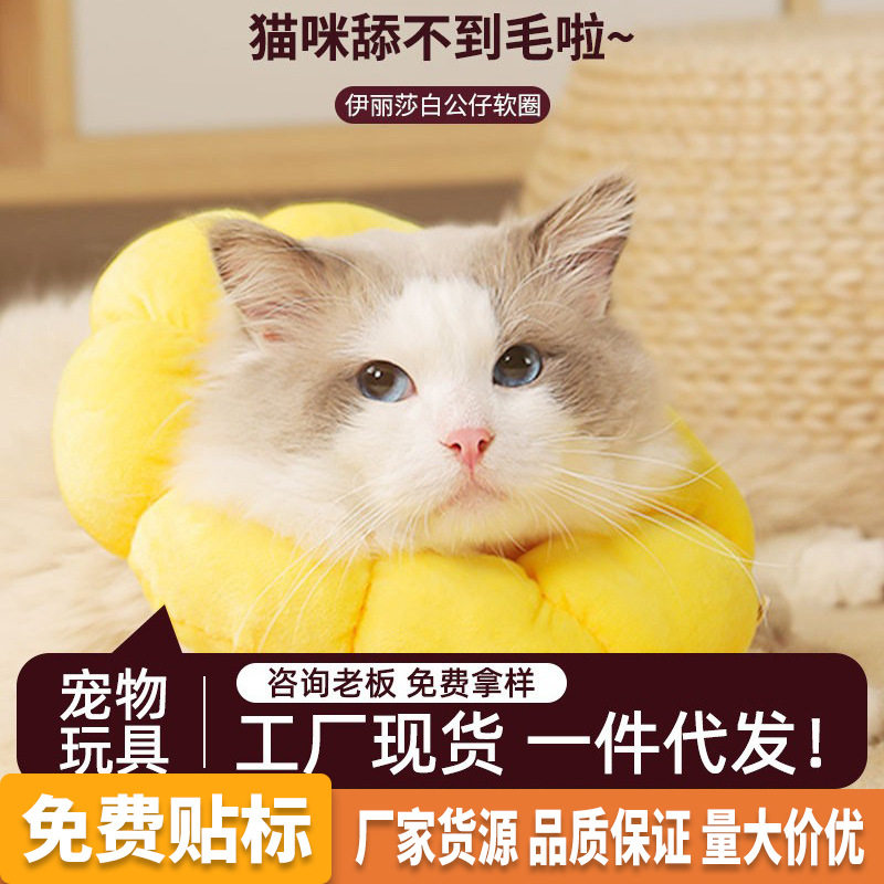 伊丽莎白圈太阳花宠物项圈猫咪狗项圈套脖绝育防舔耻辱项圈头套,淘宝优惠券,粉丝福利购,淘宝优惠卷