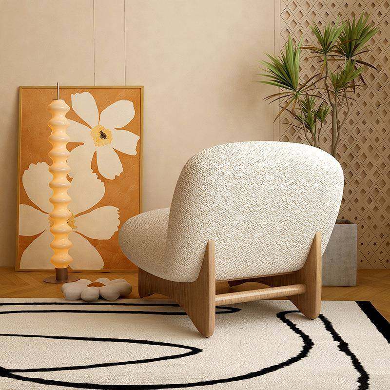 北欧羊驼绒宅寂椅客厅单人沙发设计师单人沙发休闲单人懒人沙发,淘宝优惠券,粉丝福利购,淘宝优惠卷