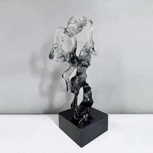 现代抽象客厅玄关样板间太湖石透明树脂摆件装饰品电视柜盆景 - 图0