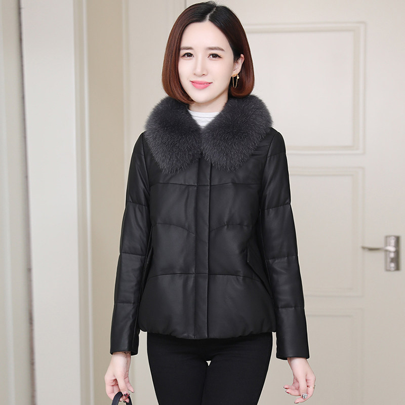 pu皮棉服女2025新款妈妈冬季皮袄短款加绒加厚时尚狐狸毛皮衣外套,淘宝优惠券,粉丝福利购,淘宝优惠卷