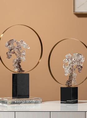 创太意湖石摆轻奢件高档新中式客YB-RZ-20厅玄酒柜电视柜关家居装