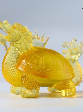 琉璃龙龟四神兽桌面八卦金钱龟工艺品家居装饰品摆件北欧轻奢玄关