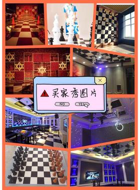 国际象棋国王皇后摆件现代装饰品家居酒吧KTV花园别墅工艺品摆设