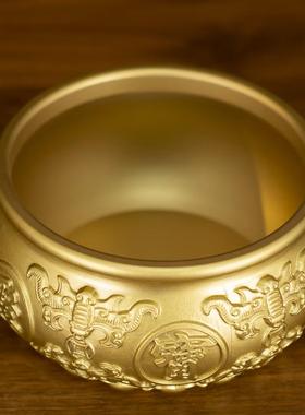 黄铜八福聚宝盆桌面摆件客厅办公室乔迁新居礼品客厅装饰摆件礼物