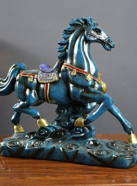 现代高档马摆件轻奢家居装饰客厅电视酒柜办公室桌马到成功工艺品