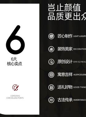 全黄铜兰花摆件铜器工艺礼品摆饰新中式现代客厅玄关壁龛软装竖高