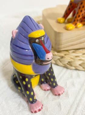 狒狒3D立体手绘陶瓷调味瓶胡椒瓶桌面小摆件设计师款山魁家居装饰