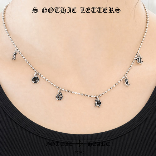 GOTHIC HEART哥特之心小号哥特字母吊坠925银22K黄金DIY坠饰配饰 - 图1