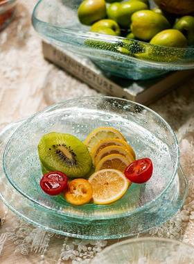 掬涵手工玻璃餐具沙拉碗高颜值冷食碗盘水果盘甜品汤碗日式碗碟