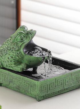 古法鱼缸造景全套客厅小型创意荷花景观循环流水摆件乔迁新居礼物